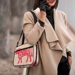 Chinese Flower Ox Zodiac Print Double Strap Bible Bag