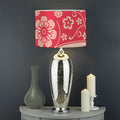 Chinese Flower Ox Zodiac Print Drum Lamp Shade
