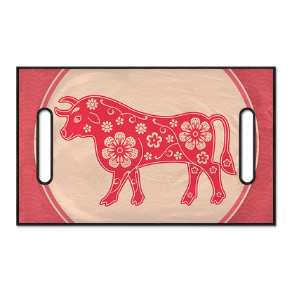 Chinese Flower Ox Zodiac Print Golf Cart Seat Cover