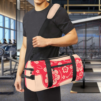 Chinese Flower Ox Zodiac Print Gym Bag