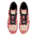 Chinese Flower Ox Zodiac Print High Top Leather Sneakers