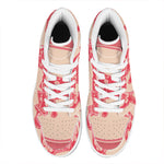 Chinese Flower Ox Zodiac Print High Top Leather Sneakers