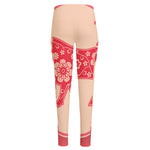 Chinese Flower Ox Zodiac Print High-Waisted Pocket Leggings