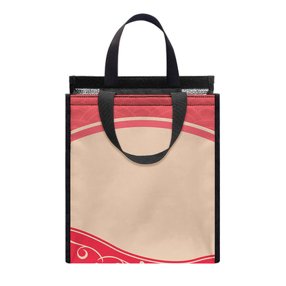 Chinese Flower Ox Zodiac Print Insulated Lunch Tote