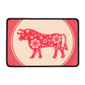 Chinese Flower Ox Zodiac Print Kitchen Mat