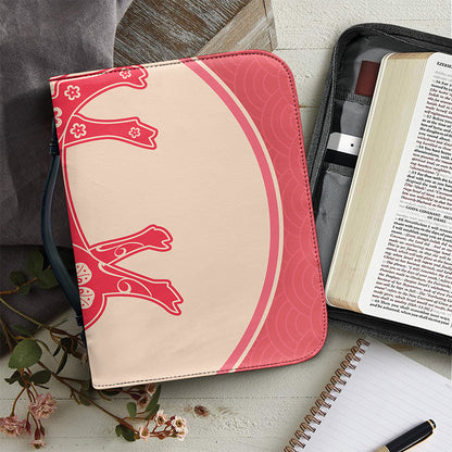 Chinese Flower Ox Zodiac Print Leather Bible Cover