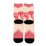 Chinese Flower Ox Zodiac Print Long Socks