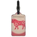 Chinese Flower Ox Zodiac Print Luggage Tag