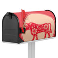 Chinese Flower Ox Zodiac Print Mailbox Cover