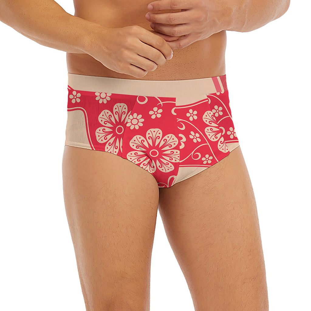 Chinese Flower Ox Zodiac Print Men's Briefs