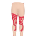 Chinese Flower Ox Zodiac Print Men's Leggings