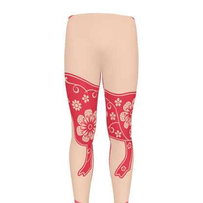 Chinese Flower Ox Zodiac Print Men's leggings