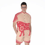 Chinese Flower Ox Zodiac Print Men's Rompers