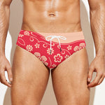 Chinese Flower Ox Zodiac Print Men's Swim Briefs