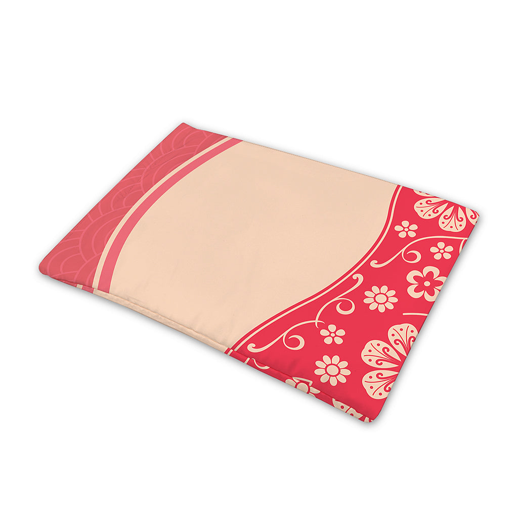 Chinese Flower Ox Zodiac Print Pet Cooling Mat Cover