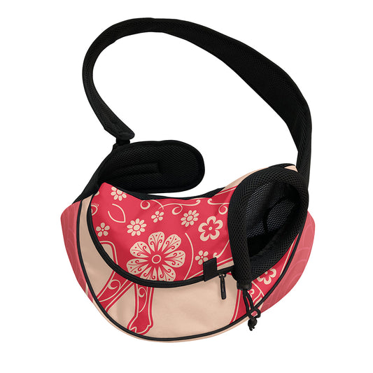 Chinese Flower Ox Zodiac Print Pet Sling Carrier