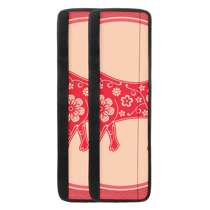 Chinese Flower Ox Zodiac Print Refrigerator Handle Covers