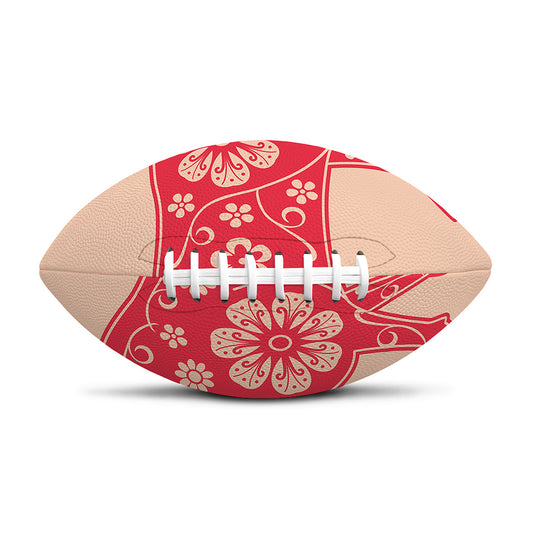 Chinese Flower Ox Zodiac Print Rugby Ball