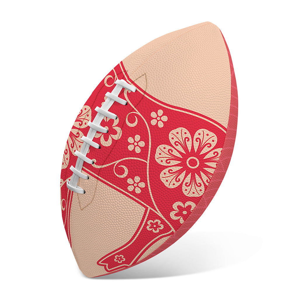 Chinese Flower Ox Zodiac Print Rugby Ball