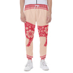 Chinese Flower Ox Zodiac Print Scuba Joggers