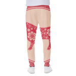 Chinese Flower Ox Zodiac Print Scuba Joggers