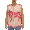 Chinese Flower Ox Zodiac Print Sleeveless Baseball Jersey