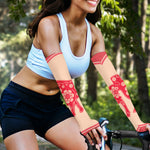 Chinese Flower Ox Zodiac Print Sun Protection Arm Sleeves