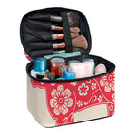 Chinese Flower Ox Zodiac Print Travel Makeup Bag