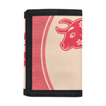 Chinese Flower Ox Zodiac Print Trifold Wallet