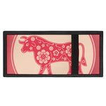 Chinese Flower Ox Zodiac Print Trifold Wallet