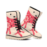 Chinese Flower Ox Zodiac Print Winter Boots