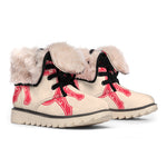Chinese Flower Ox Zodiac Print Winter Boots