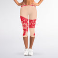 Chinese Flower Ox Zodiac Print Women's Capri Leggings