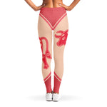 Chinese Flower Ox Zodiac Print Women's Leggings