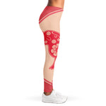 Chinese Flower Ox Zodiac Print Women's Leggings