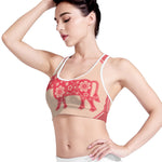 Chinese Flower Ox Zodiac Print Women's Sports Bra