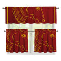 Chinese Horoscope Ox Sign Print 3 Piece Kitchen Curtains