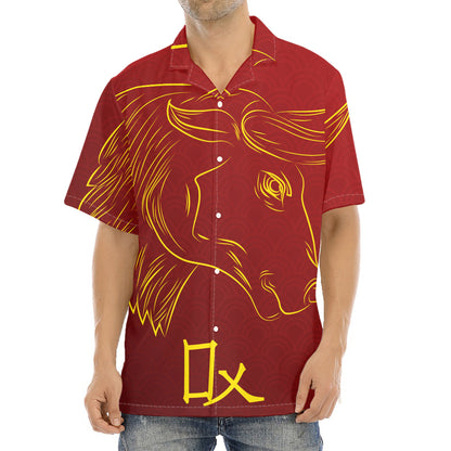 Chinese Horoscope Ox Sign Print Aloha Shirt