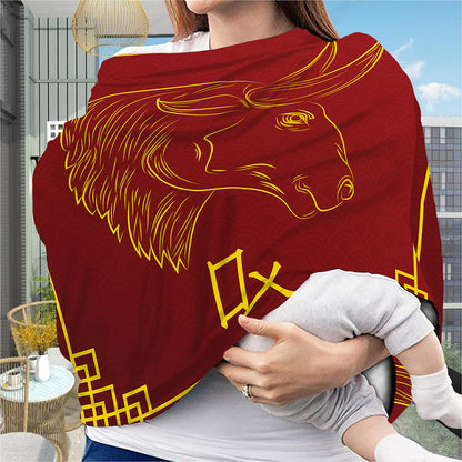 Chinese Horoscope Ox Sign Print Baby Seat Cover