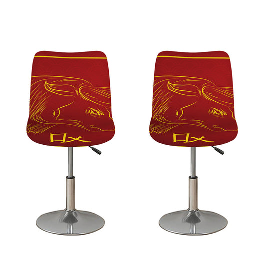 Chinese Horoscope Ox Sign Print Bar Stool Covers