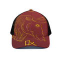 Chinese Horoscope Ox Sign Print Black Mesh Trucker Hat