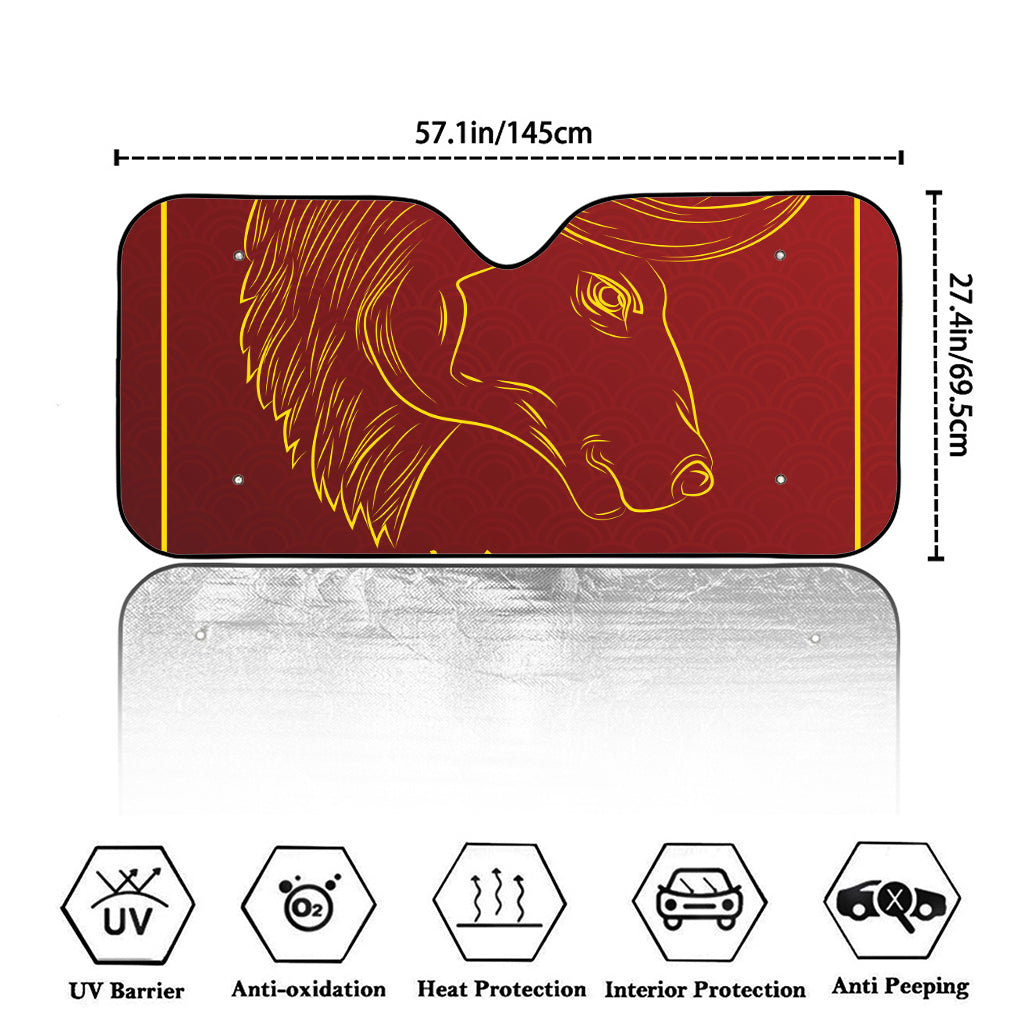 Chinese Horoscope Ox Sign Print Car Windshield Sun Shade