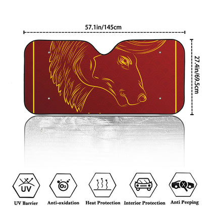 Chinese Horoscope Ox Sign Print Car Windshield Sun Shade
