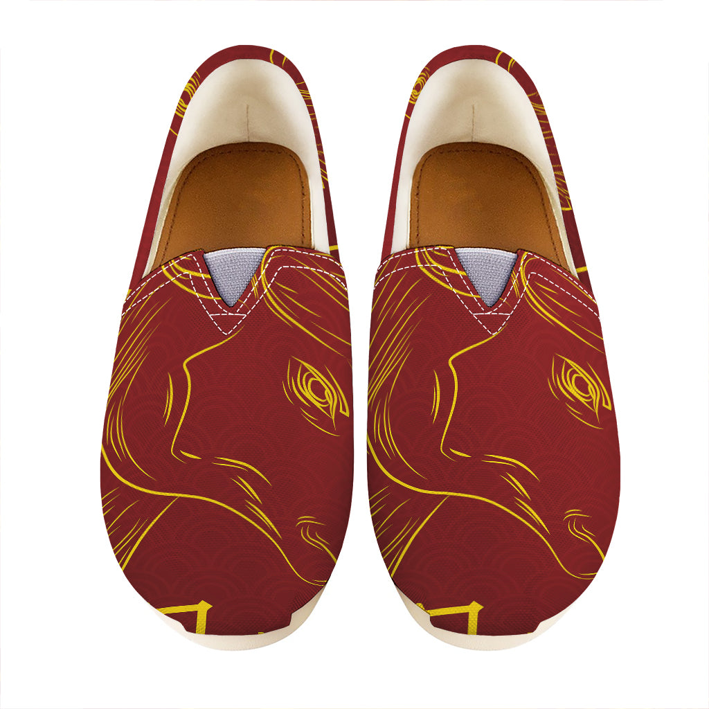 Chinese Horoscope Ox Sign Print Casual Shoes