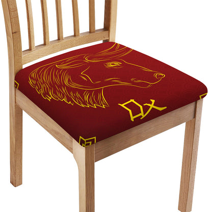 Chinese Horoscope Ox Sign Print Chair Cushion Cover