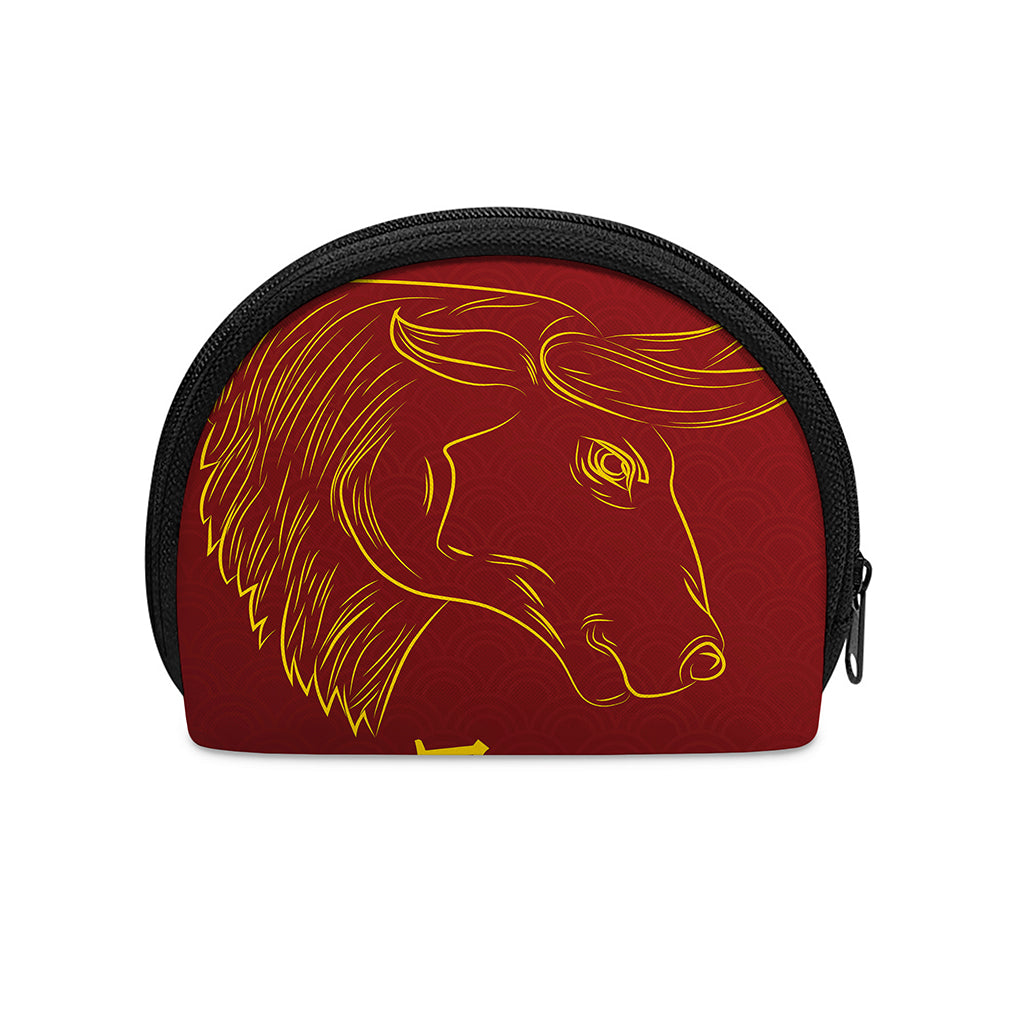 Chinese Horoscope Ox Sign Print Coin Purse