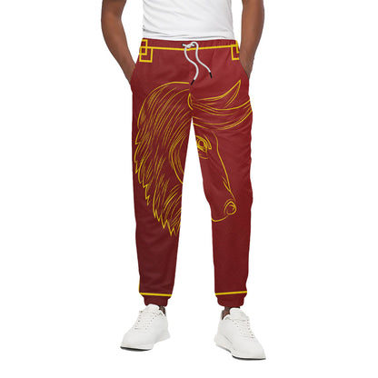 Chinese Horoscope Ox Sign Print Cotton Pants