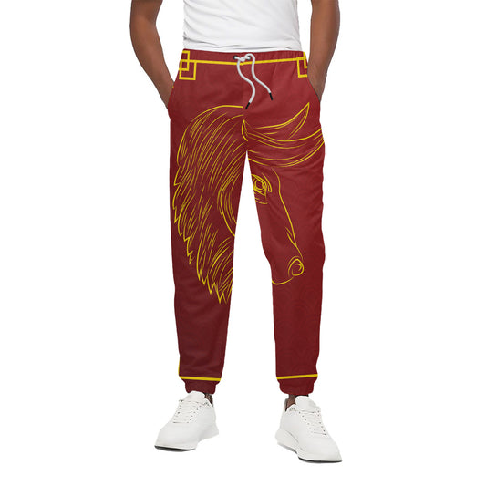 Chinese Horoscope Ox Sign Print Cotton Pants