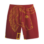 Chinese Horoscope Ox Sign Print Cotton Shorts