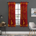 Chinese Horoscope Ox Sign Print Grommet Curtain Panels
